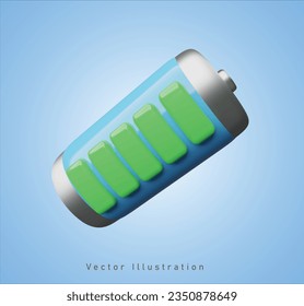 señal de batería en ilustración vectorial 3d