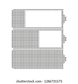 Battery sign, black on a white background, squares, vector