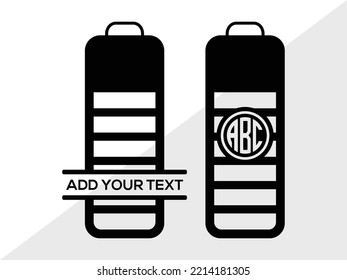 Battery Sign Monogram SVG Printable Vector Illustration