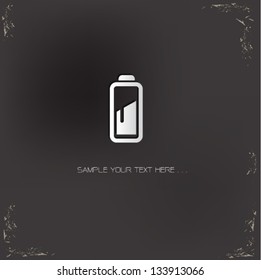 Battery sign on blackboard background,vector