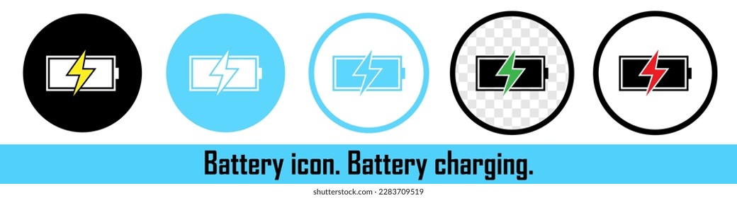 Battery sign on device. The battery charging. The battery is charged. The phone's battery. Vector
