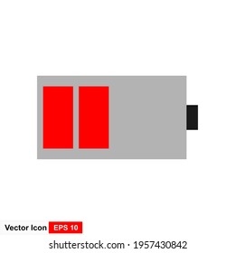 Battery sign vector icon illustration on white background.