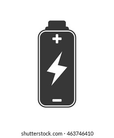 Battery silhouette energy power charge icon. Isolated and flat illustration. Vector graphic