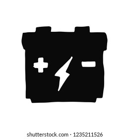 battery silhouette vector. isolated object.