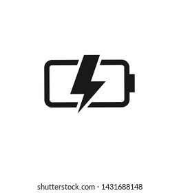 Battery Silhoutte Icon Logo Vector