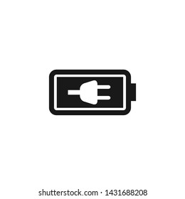 Battery Silhoutte Icon Logo Vector