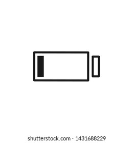 Battery Silhoutte Icon Logo Vector