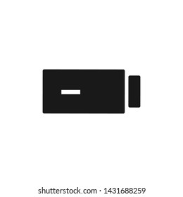 Battery Silhoutte Icon Logo Vector