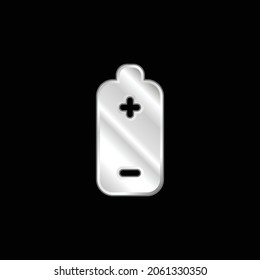 Battery silver plated metallic icon