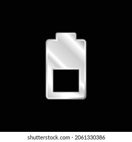 Battery silver plated metallic icon