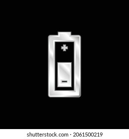 Battery silver plated metallic icon