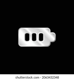 Battery silver plated metallic icon