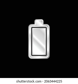 Battery silver plated metallic icon