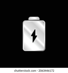 Battery silver plated metallic icon