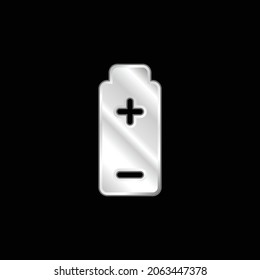 Battery silver plated metallic icon