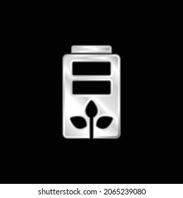 Battery silver plated metallic icon