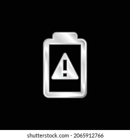 Battery silver plated metallic icon