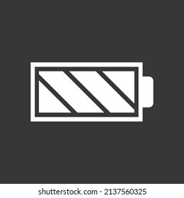 Battery simple icon on grey background