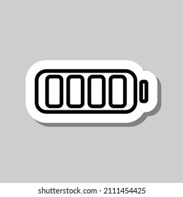Battery simple icon, vector. Flat desing. Sticker with shadow on gray background.ai