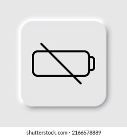 Battery simple icon vector. Flat design. Neumorphism design.ai