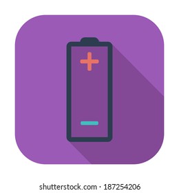Battery. Single color flat icon. Vector illustration.