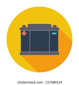 Battery. Single flat color icon. Vector illustration.