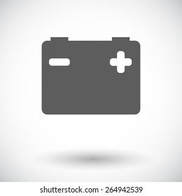 Battery. Single flat icon on white background. Vector illustration.