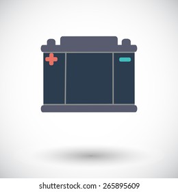 Battery. Single flat icon on white background. Vector illustration.
