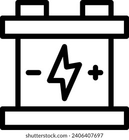 Battery single vector line icon
