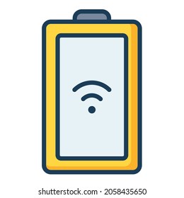 battery smart charging single isolated icon with filled line style