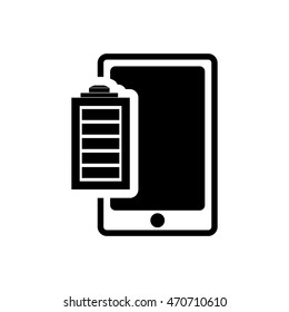 battery smartphone power technology gadget icon. Flat and Isolated design. Vector illustration