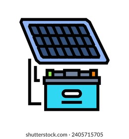 battery solar panel color icon vector. battery solar panel sign. isolated symbol illustration