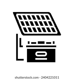 battery solar panel glyph icon vector. battery solar panel sign. isolated symbol illustration