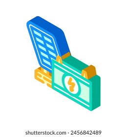 battery solar panel isometric icon vector. battery solar panel sign. isolated symbol illustration