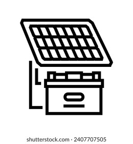 battery solar panel line icon vector. battery solar panel sign. isolated contour symbol black illustration