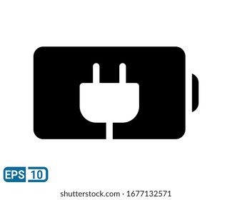 battery solid style icon vector illustration template logo design. EPS 10