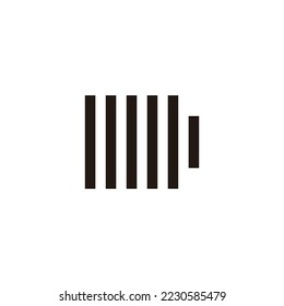 Battery, square lines geometric symbol simple logo vector