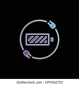 Battery Status blue gradient vector icon
