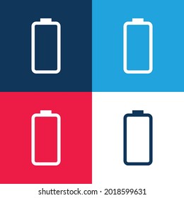 Estado de la batería azul y rojo cuatro colores mínimo conjunto de iconos
