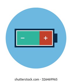 Battery Status Colored Vector Illustration