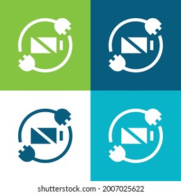 Batteriestatus Flat-Vier-farbige minimale Icon-Set