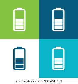 Battery Status Flat four color minimal icon set