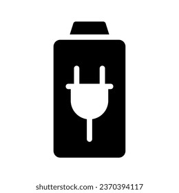 battery status glyph icon illustration vector graphic. Simple element illustration vector graphic, suitable for app, websites, and presentations isolated on white background