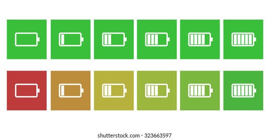 Battery status icon, white