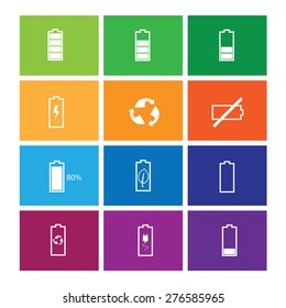 Battery status icons set windows