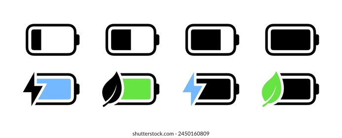 Battery status icons. Vector scalable graphics
