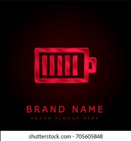 Battery status red chromium metallic logo