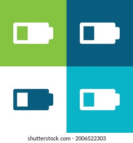 Battery Status Sign With Less Than Half Energy Charge Flat four color minimal icon set