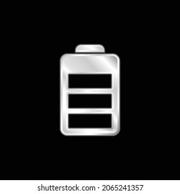 Battery Status silver plated metallic icon