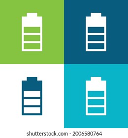 Batteriestatus mit drei Quartalen der Ladefläche und vier minimalen Farbsymbolen